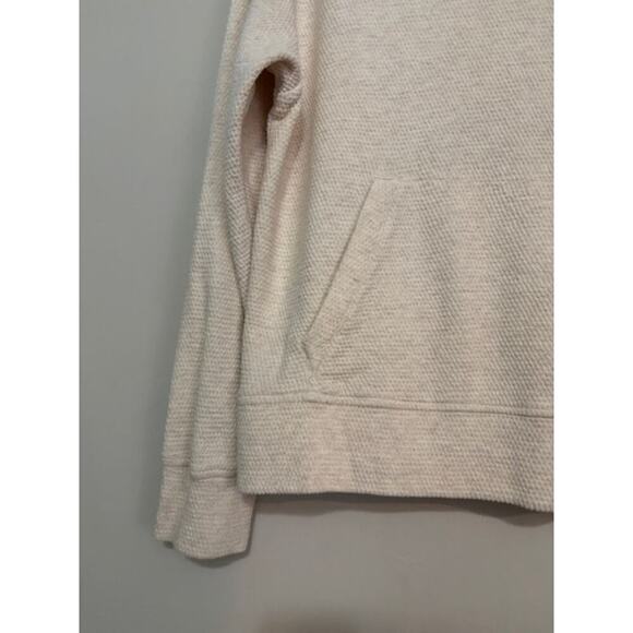 Faherty Thermal Mock Neck Pullover Sweater Womens Small Oatmeal Waffle - Picture 5 of 6